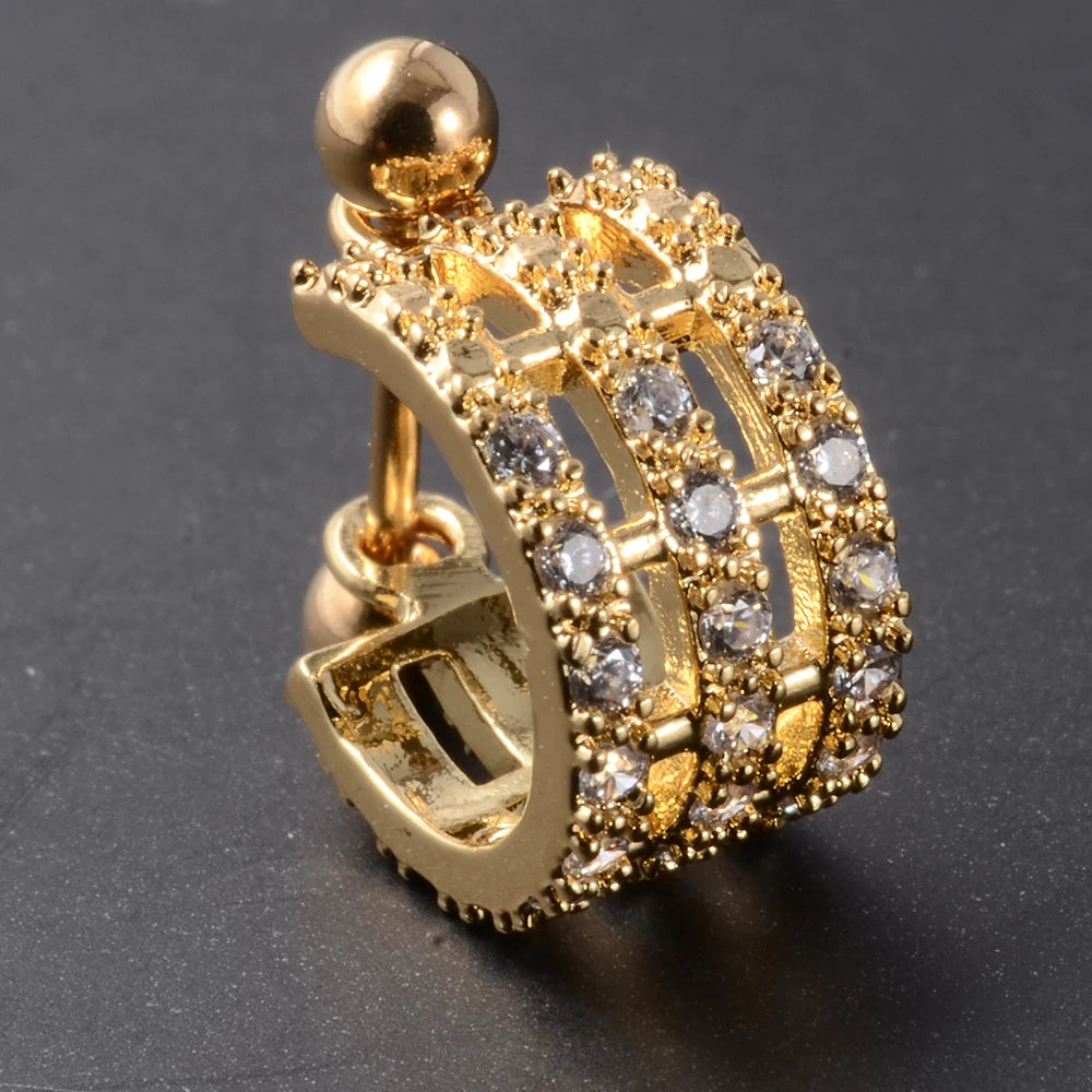 1pcs Surgical Steel Barbell With CZ Hoop Ear Tragus Cartilage Helix Earrings Ear Studs Ear Cuff Rook Woman Lobe Piercing Jewelry