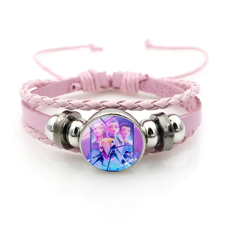 Cartoon KPop Demon Hunteres Women Fashion Ornaments Huntr/X Cute Braided Bracelet Cosplay Prop Accessories Girls Jewels Gifts