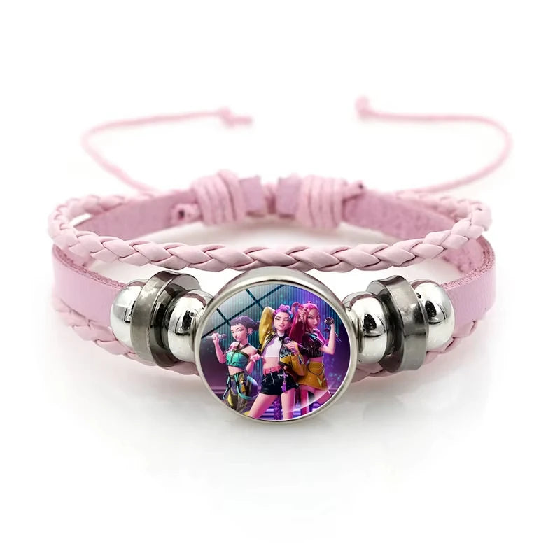 Cartoon KPop Demon Hunteres Women Fashion Ornaments Huntr/X Cute Braided Bracelet Cosplay Prop Accessories Girls Jewels Gifts