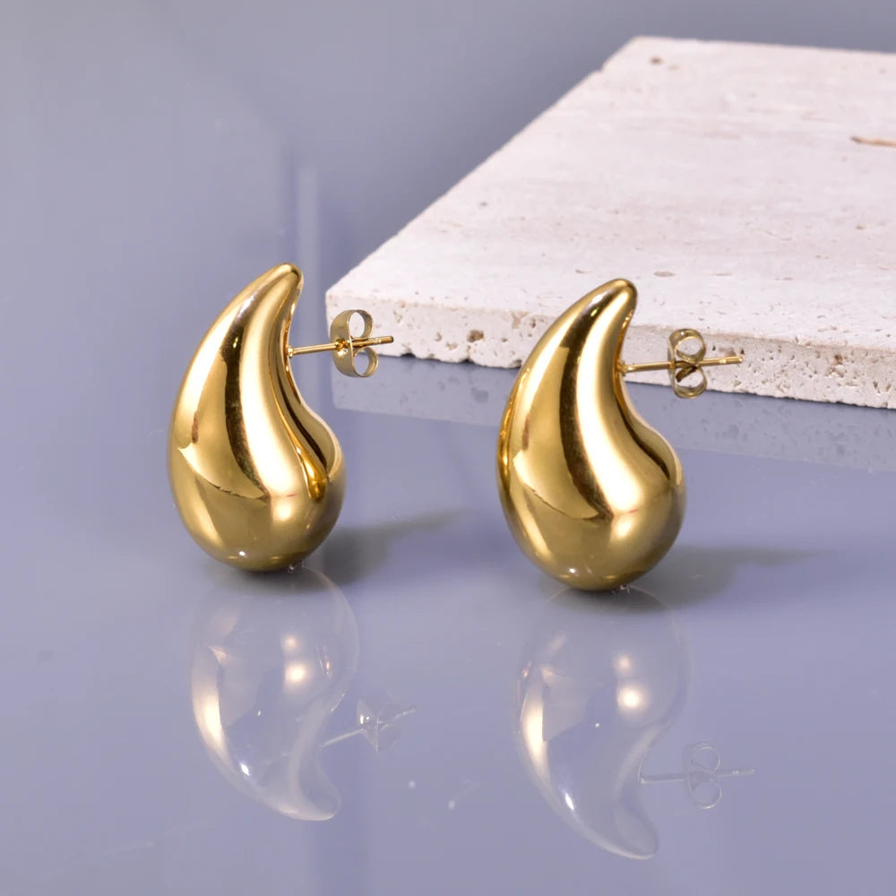 E77 Cross-border Fashion stainless steel hollow earrings, a light luxury and elegant women's simple earrings