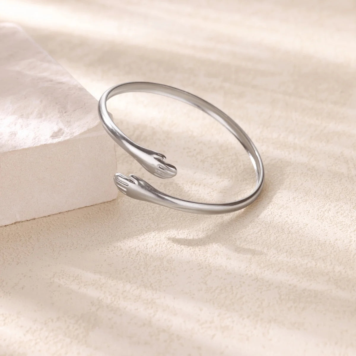 Stainless Steel Bracelet For Women Men Aesthetic Flower Leaf Bangle Opening Gold Color Geometric Bangles Bracelets Femme Jewelry