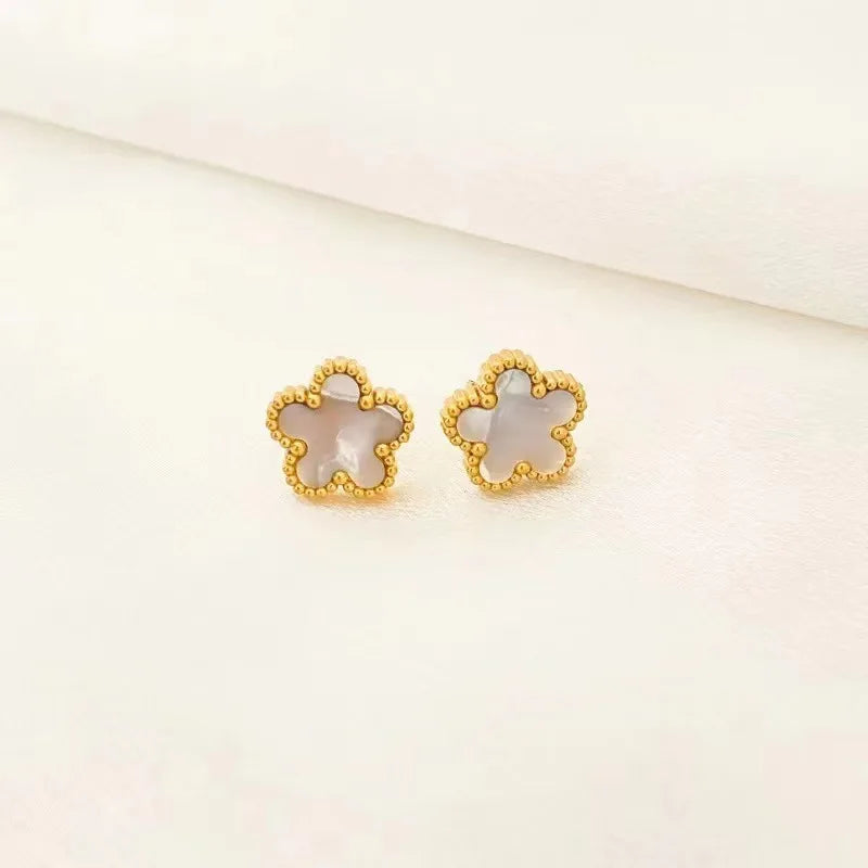 1/2/3Pcs 18K Gold Plated Stainless Steel Five Leaf Bracelet for Women, Elegant Flower Design Necklace Bracelet Jewelry Gift