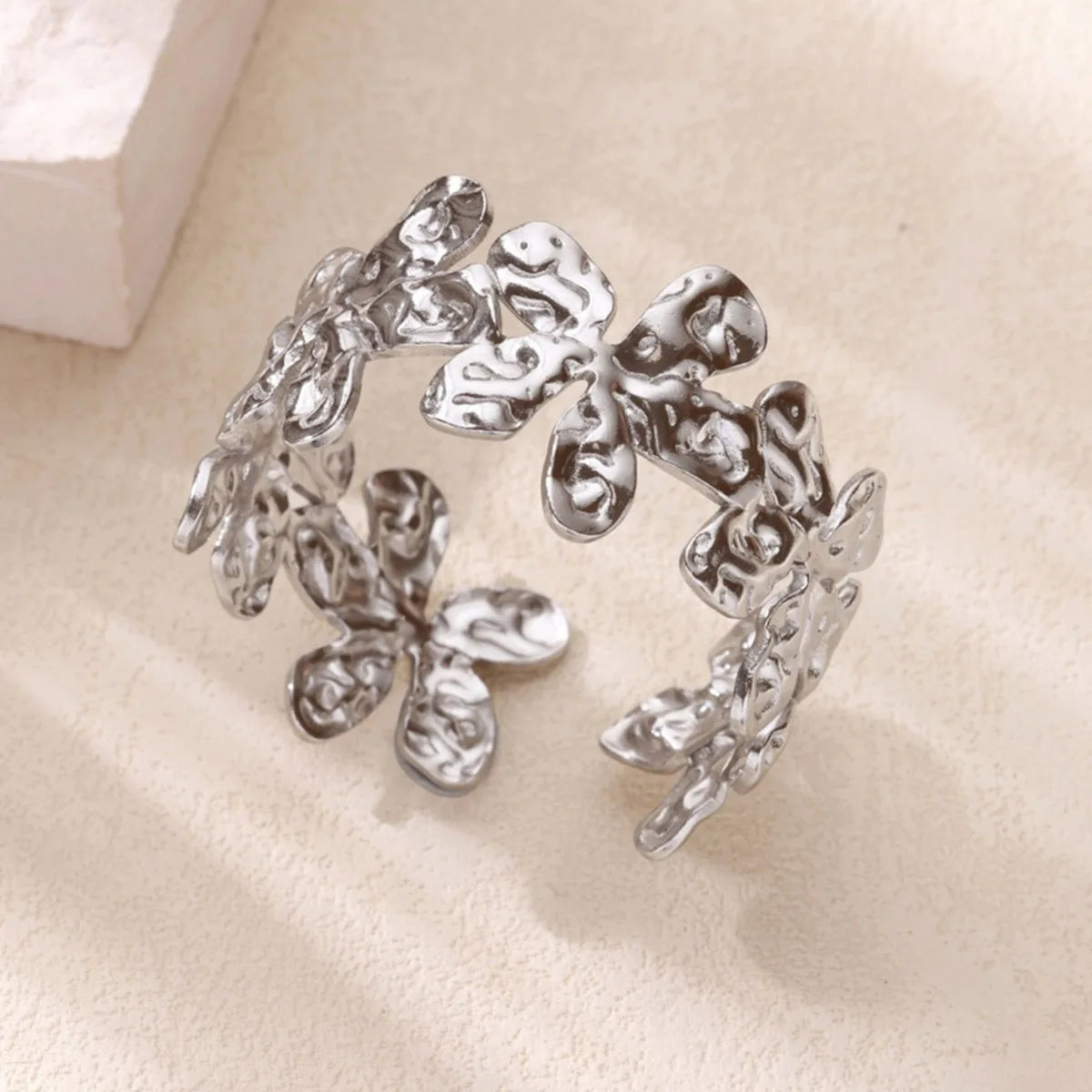 Stainless Steel Bracelet For Women Men Aesthetic Flower Leaf Bangle Opening Gold Color Geometric Bangles Bracelets Femme Jewelry