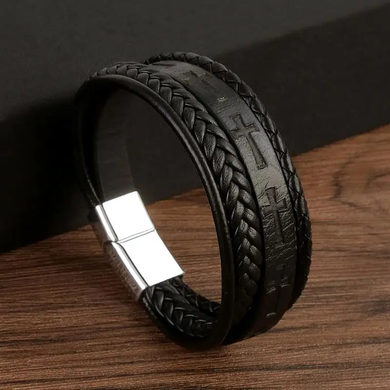 Classic New Leather Bracelet For Men 19/21/23cm Multilayer Leather Men Beaded Bracelets Fashion Jewelry Wholesale Dropshipping