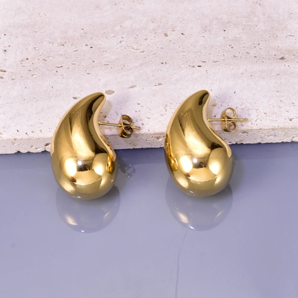 E77 Cross-border Fashion stainless steel hollow earrings, a light luxury and elegant women's simple earrings