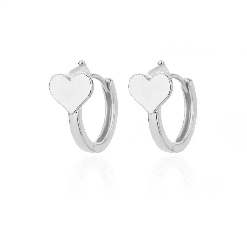 Hollow Heart Earrings for Women Stainless Steel Dangle Drop Earrings 2024 Trend Cubic Zirconia Wedding Couple Ear Jewelry aretes